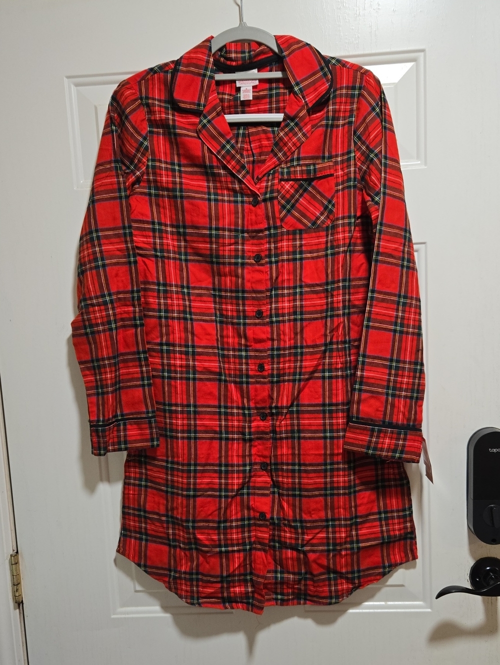 Wondershop Red Plaid Button-Front Pajamas Night Gown